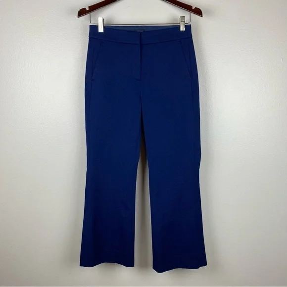 J. Crew Kelsey Flare Cropped Stretch Trouser Pants Navy Size 0/XS NWT - Picture 3 of 9